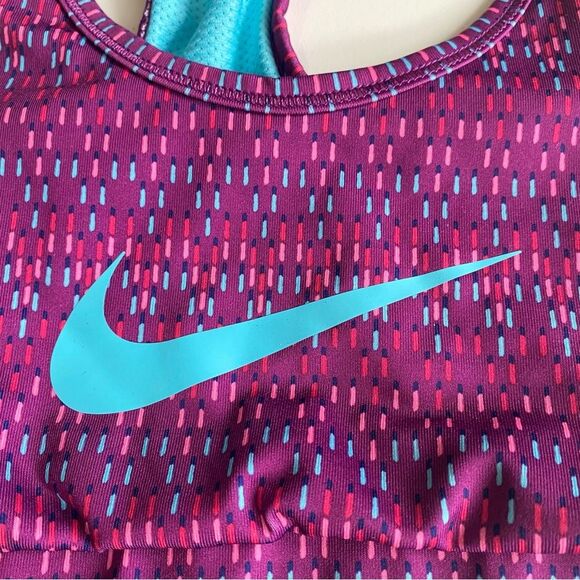 Nike Pro Dri-Fit Girls Swoosh Athletic Sports Bra Purple Blue Sz L - Picture 3 of 8